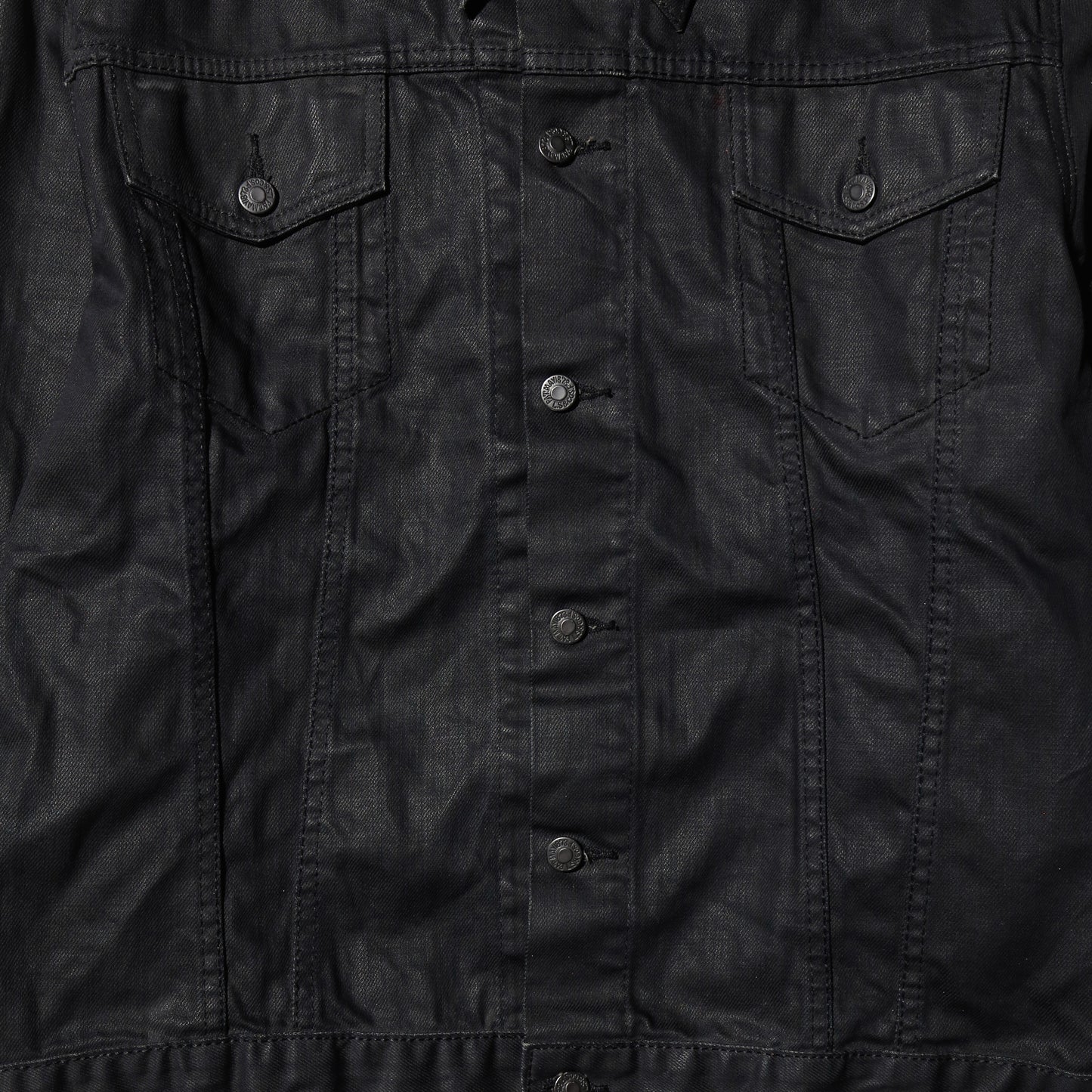 *one-off fringe zipped luster trucker jacket