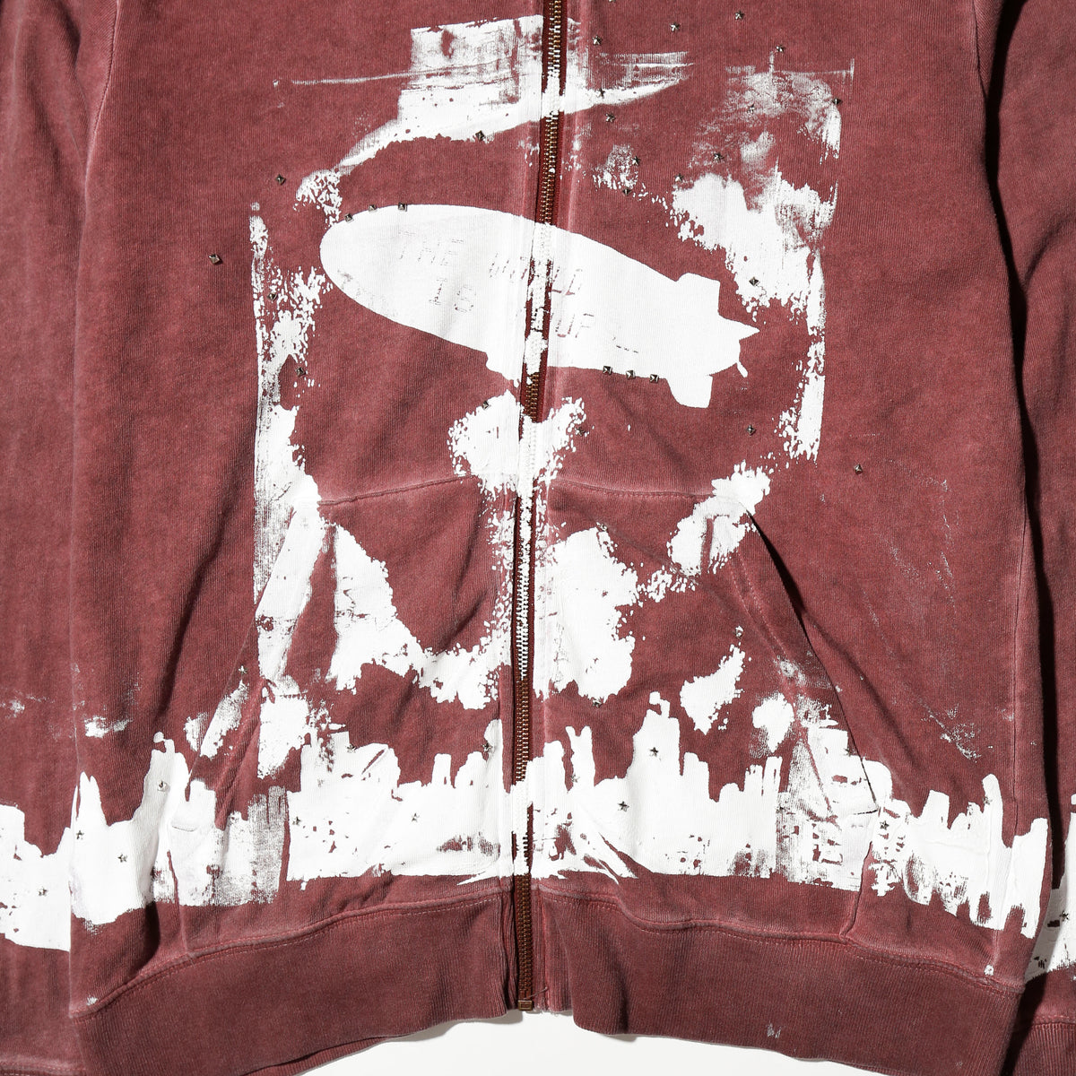 *one-off "the world is yours" hand screen hoodie