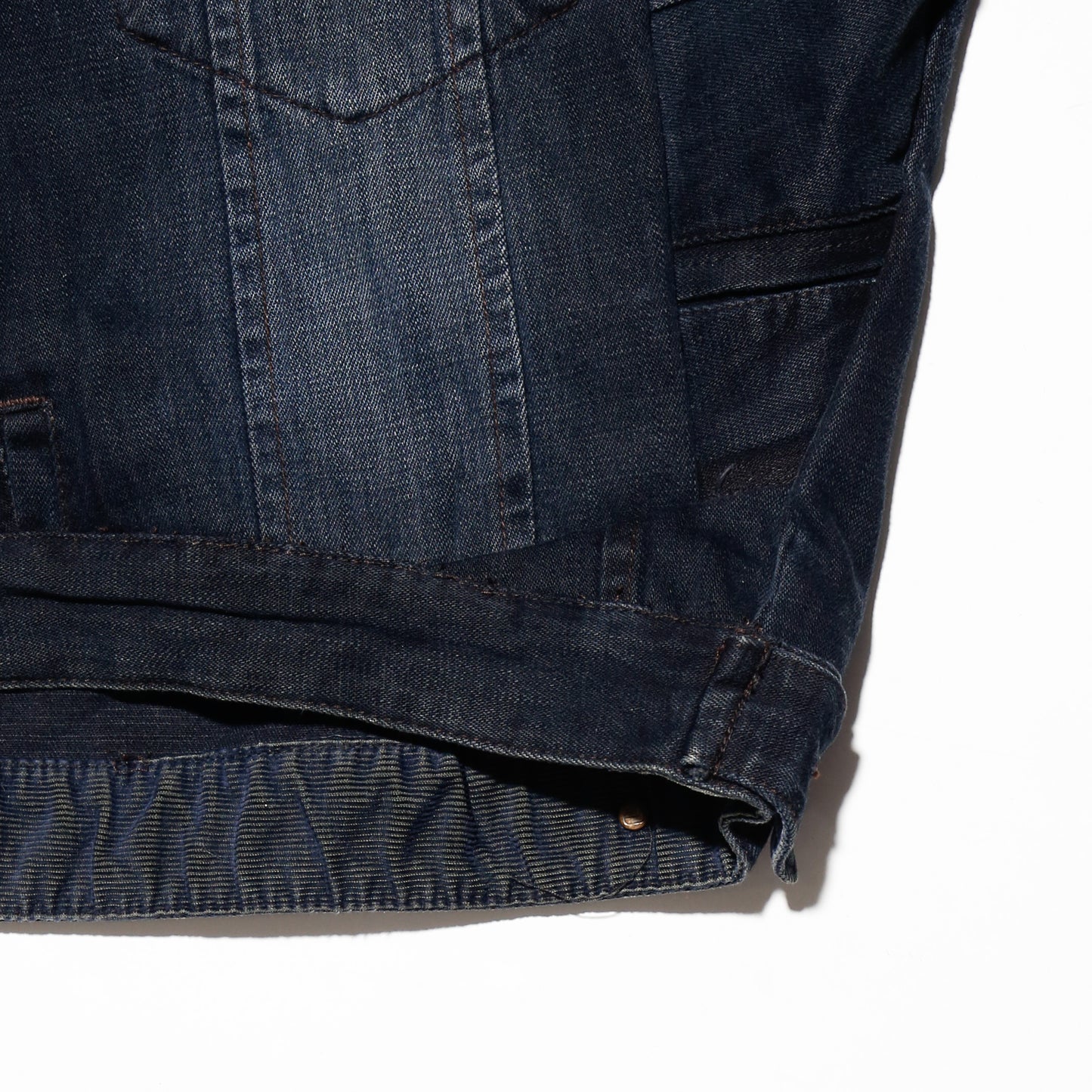 *one-off faded unbalance trucker jacket