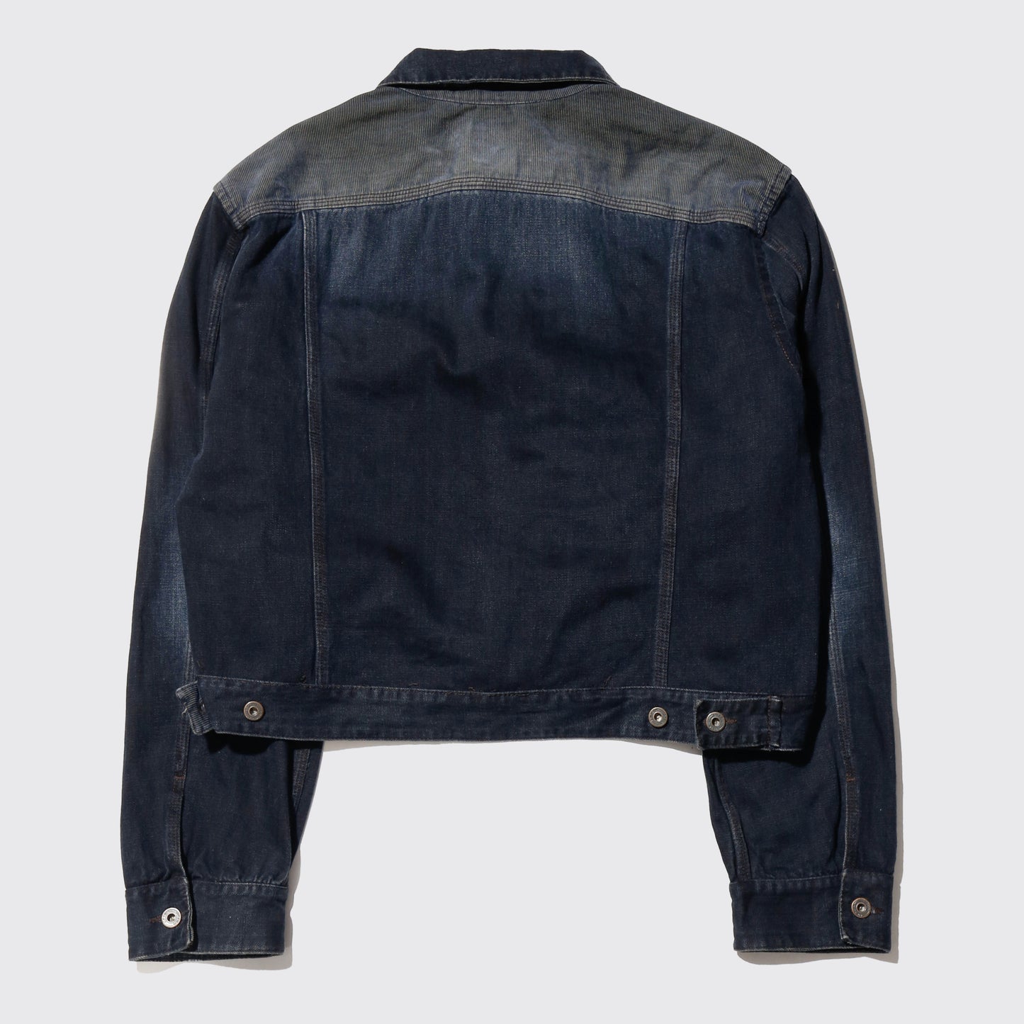 *one-off faded unbalance trucker jacket