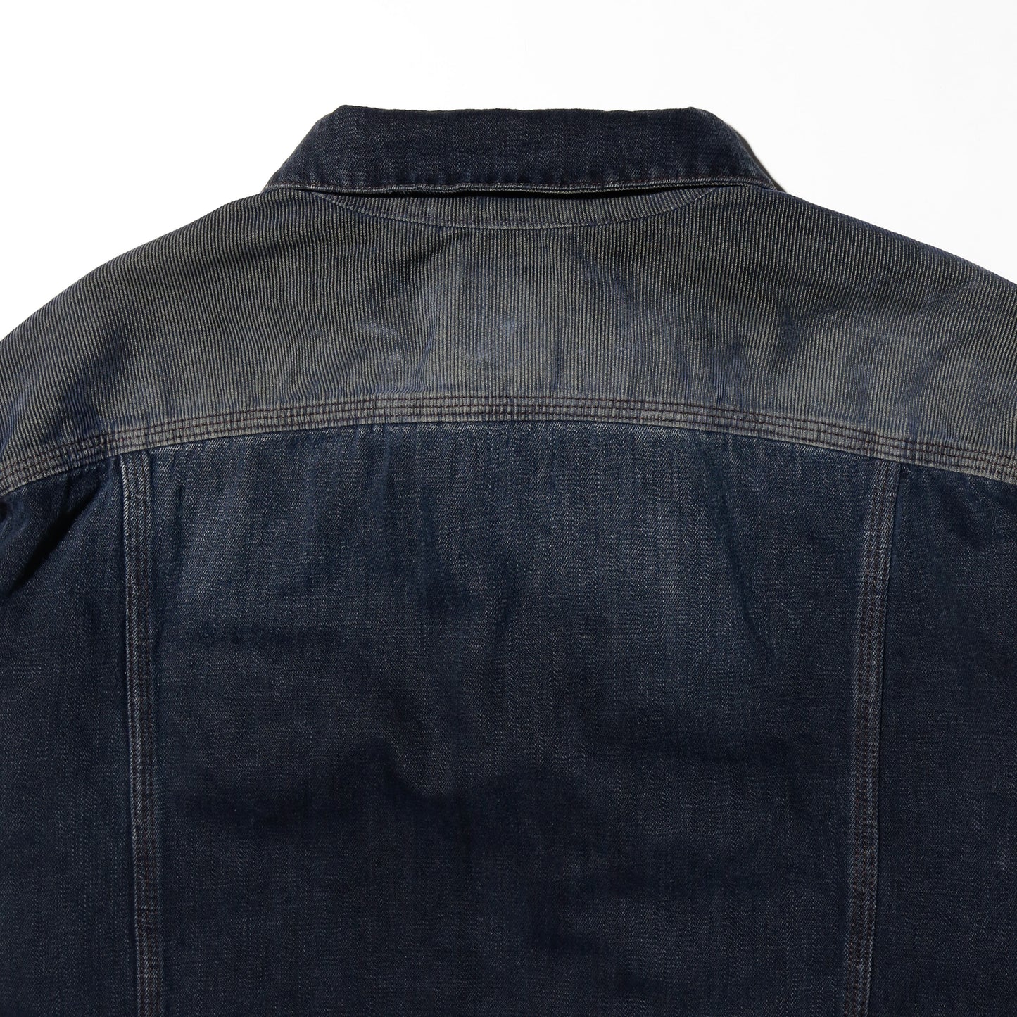 *one-off faded unbalance trucker jacket