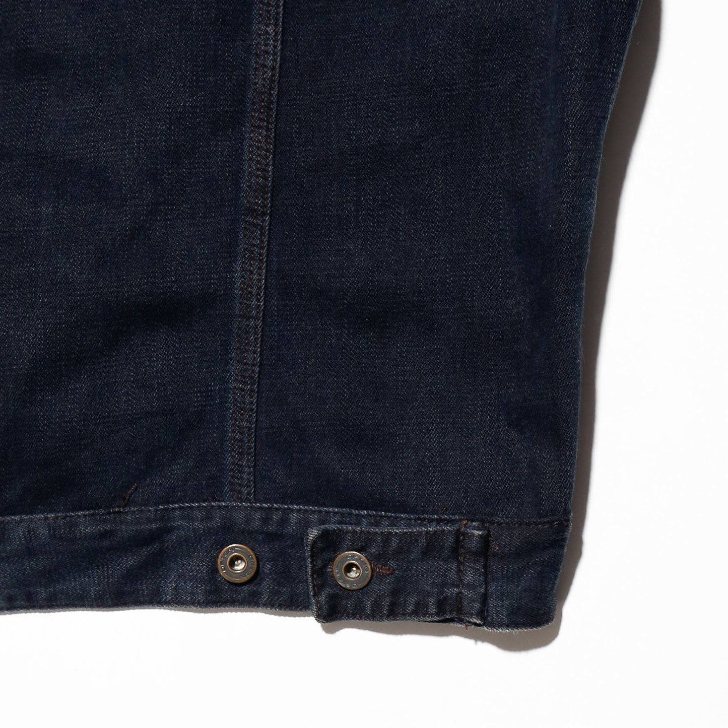 *one-off faded unbalance trucker jacket