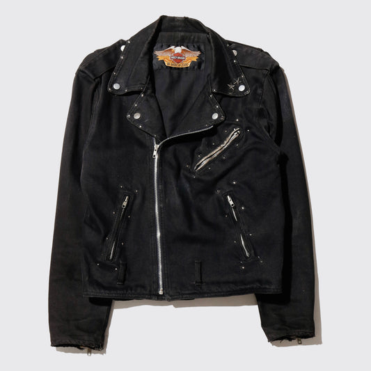 vintage 90's harley-davidson studs double riders jacket