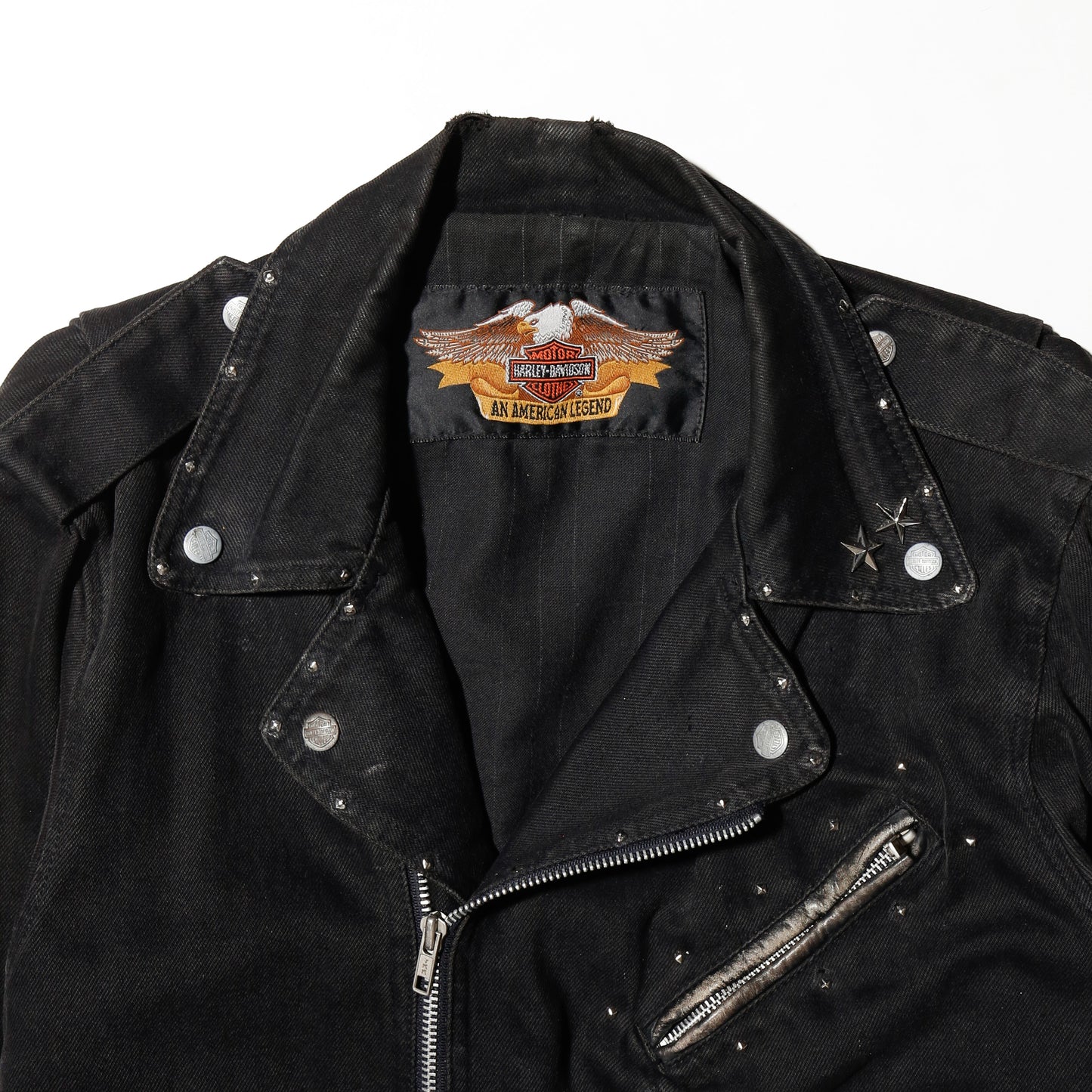 vintage 90's harley-davidson studs double riders jacket