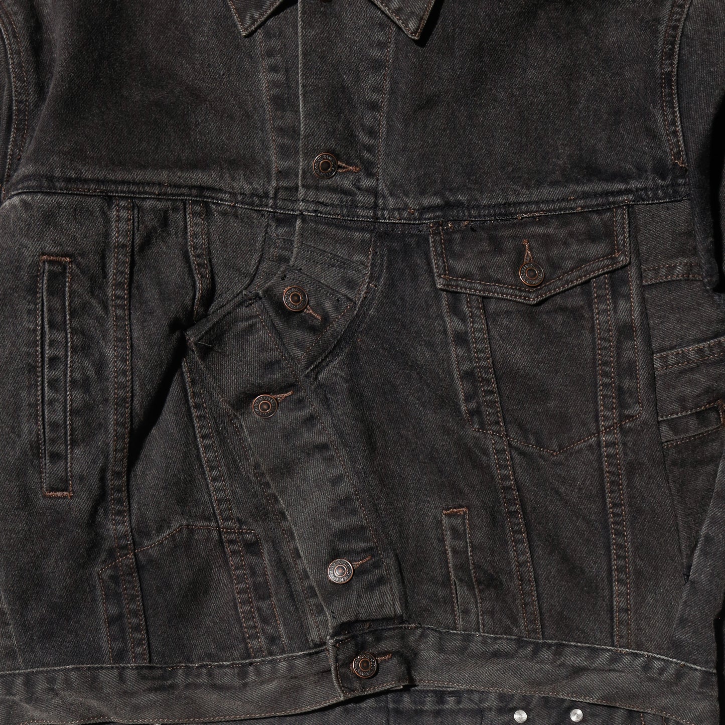 *one-off unbalance trucker jacket
