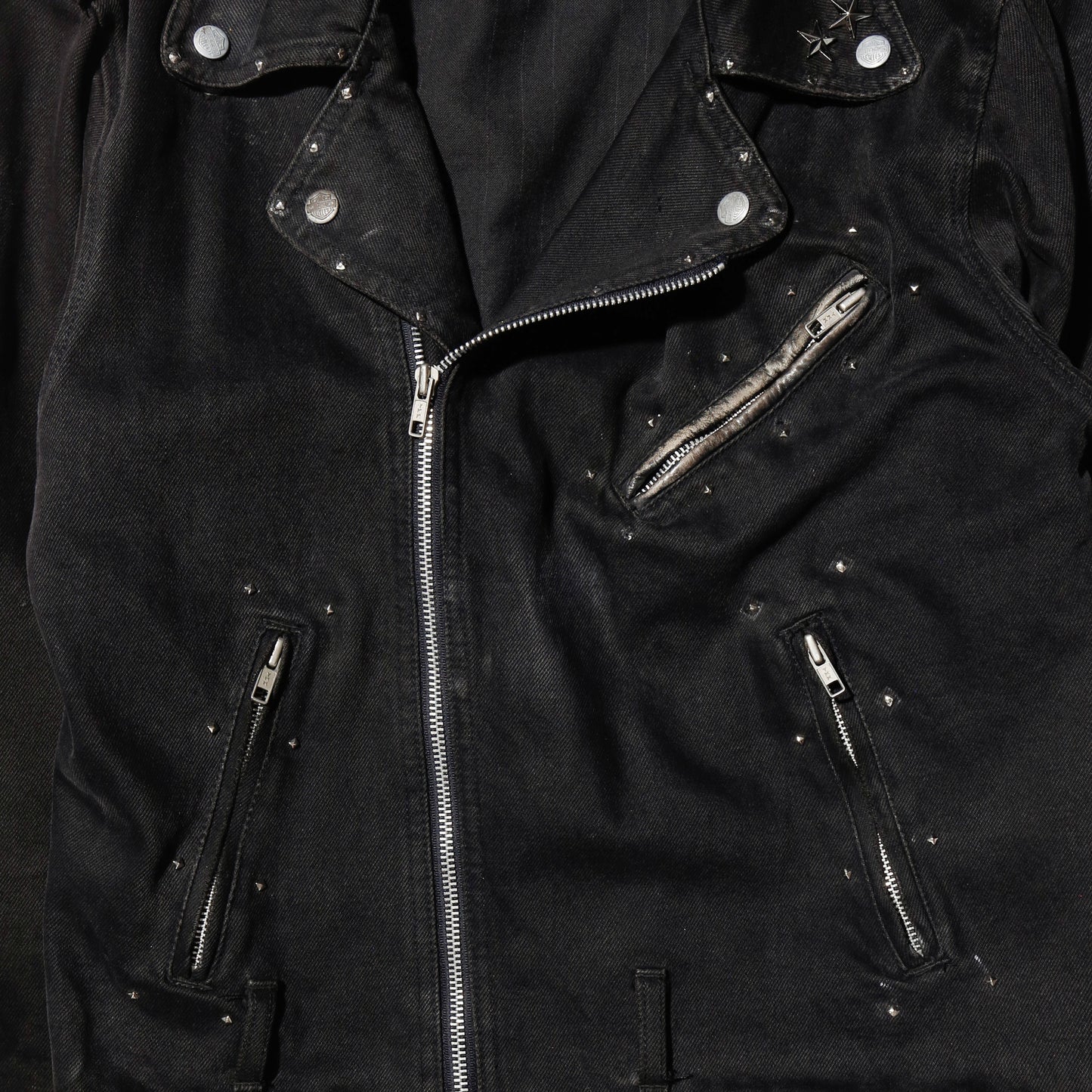 vintage 90's harley-davidson studs double riders jacket