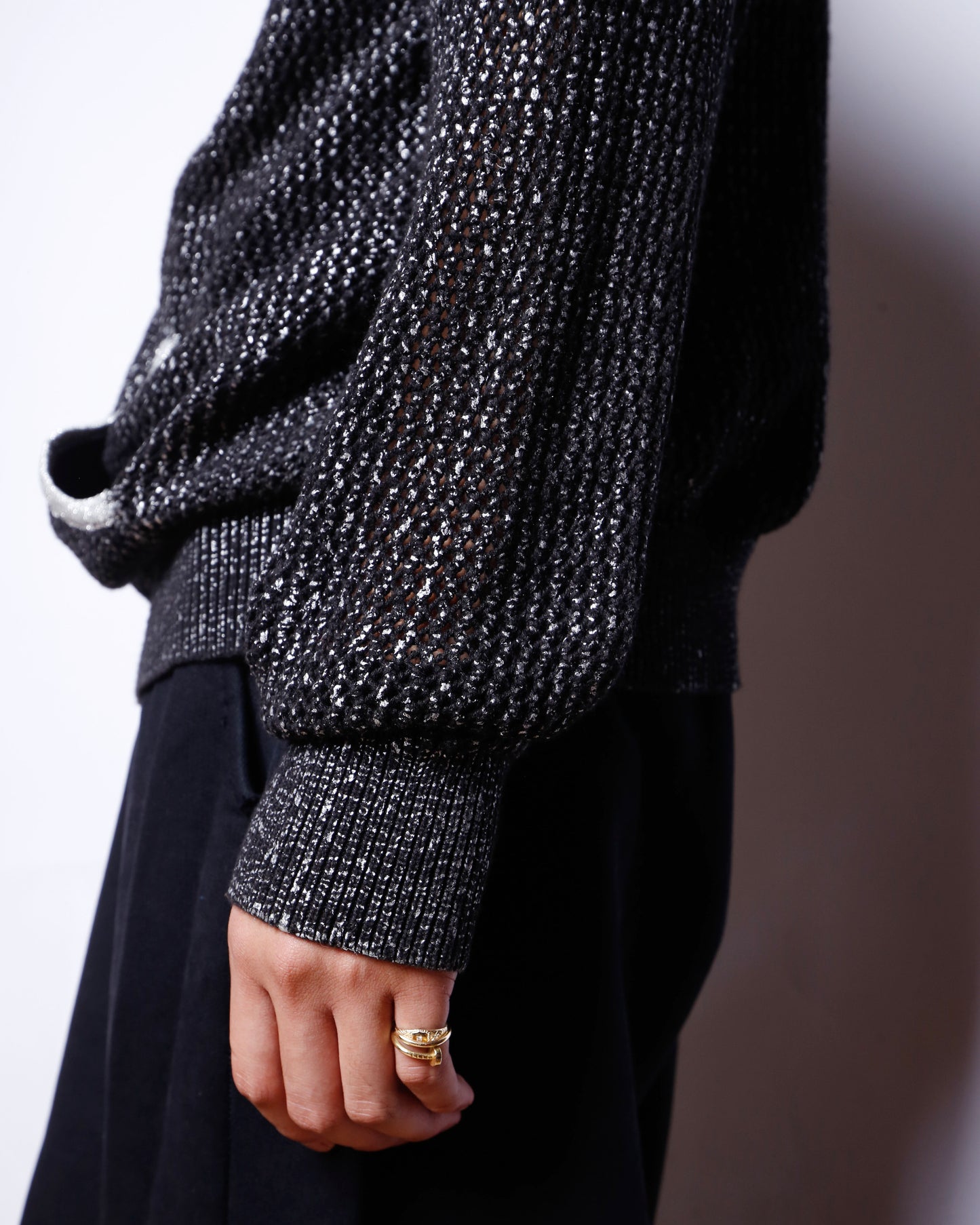 vintage coating low gauge knit hoodie