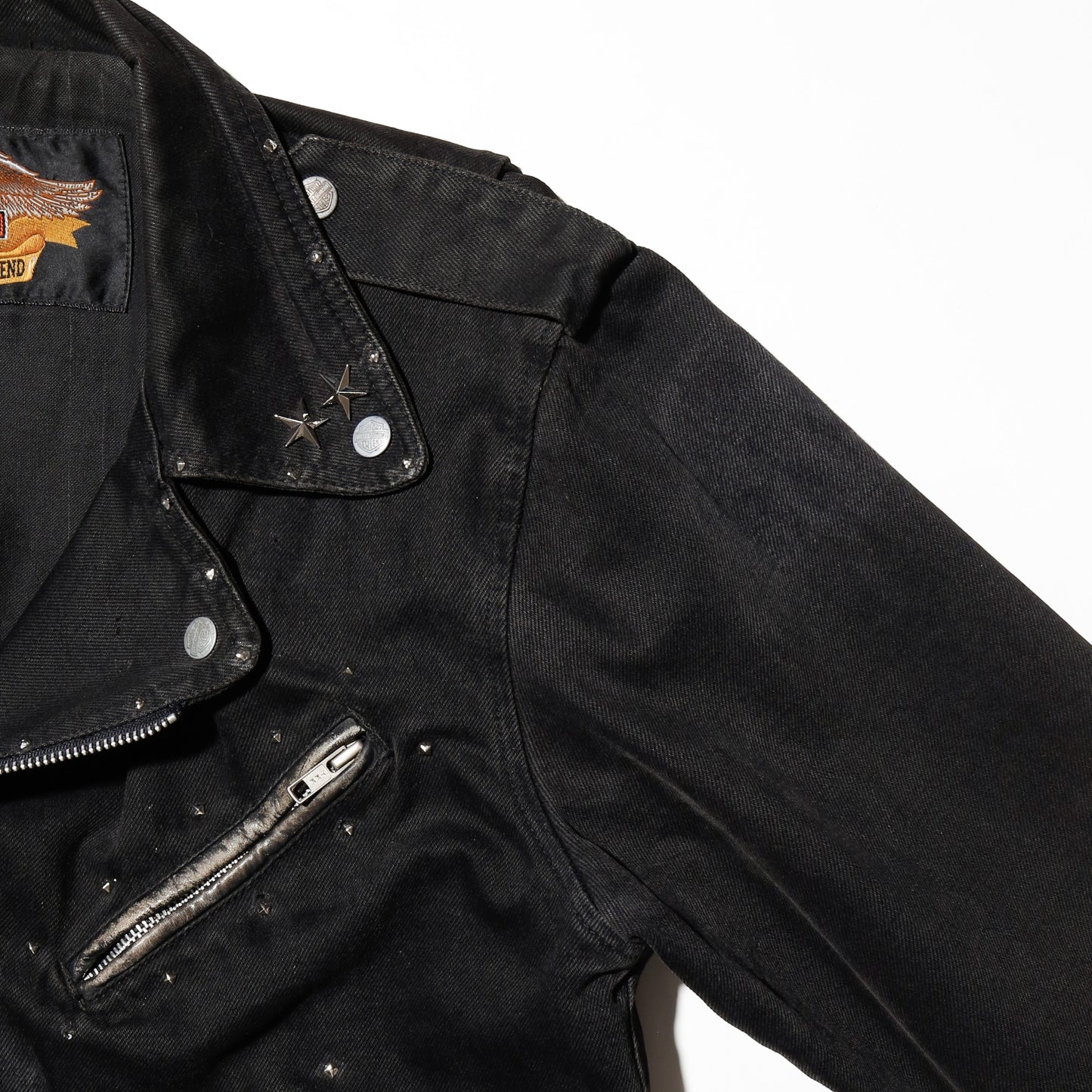 vintage 90's harley-davidson studs double riders jacket