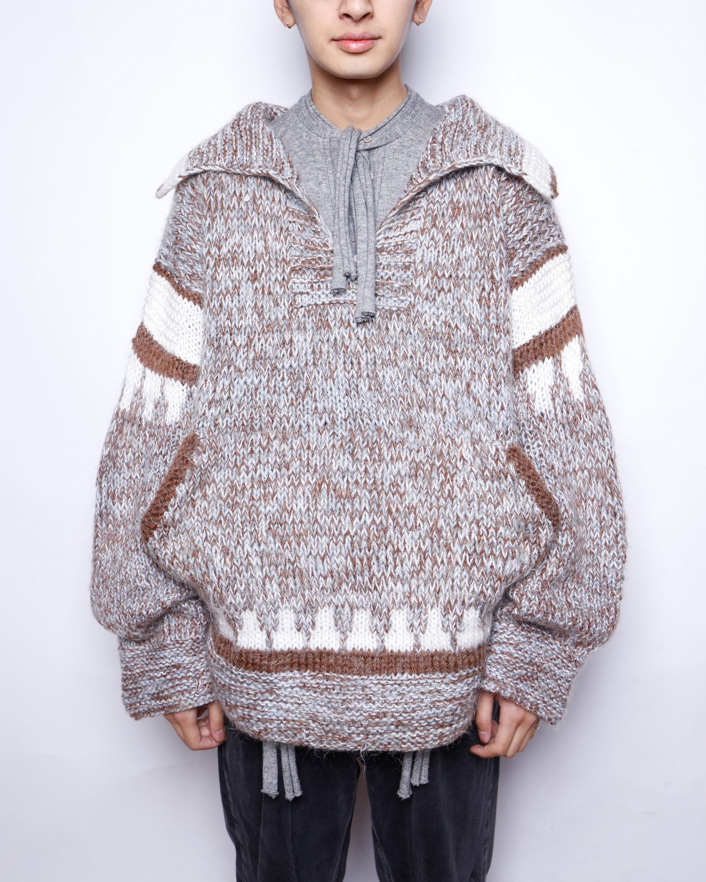 vintage chunky hand knit sweater