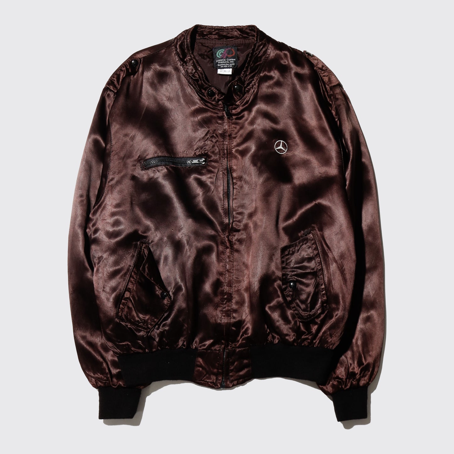 vintage 80's Mercedes Benz dust satin jacket