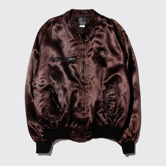vintage 80's Mercedes Benz dust satin jacket