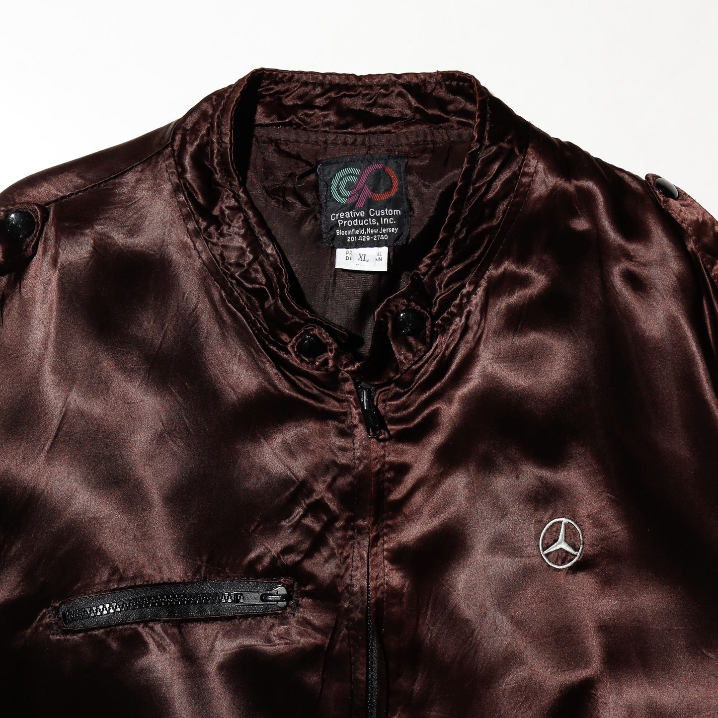 vintage 80's Mercedes Benz dust satin jacket