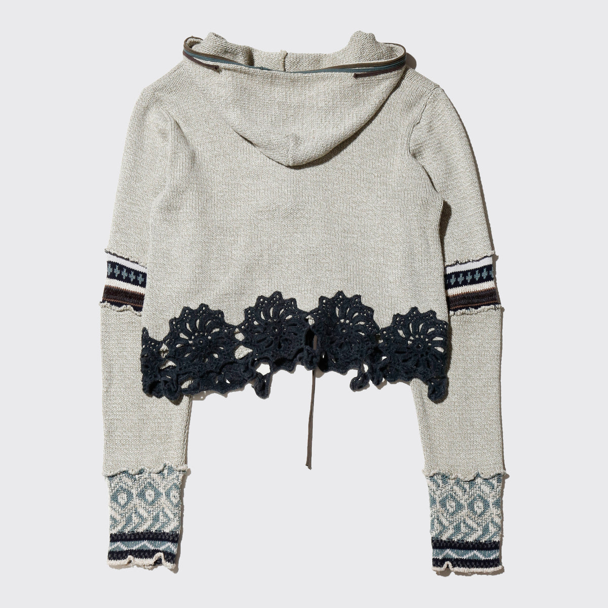 vintage hybrid folklore knit hoodie
