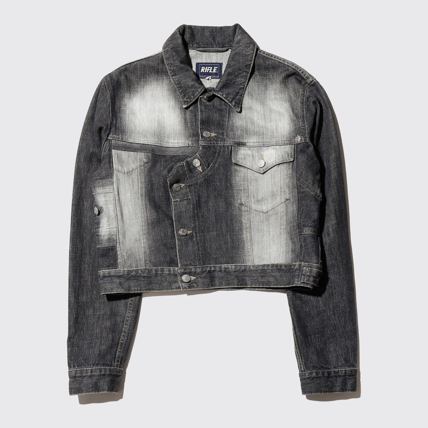 *one-off faded unbalance trucker jacket