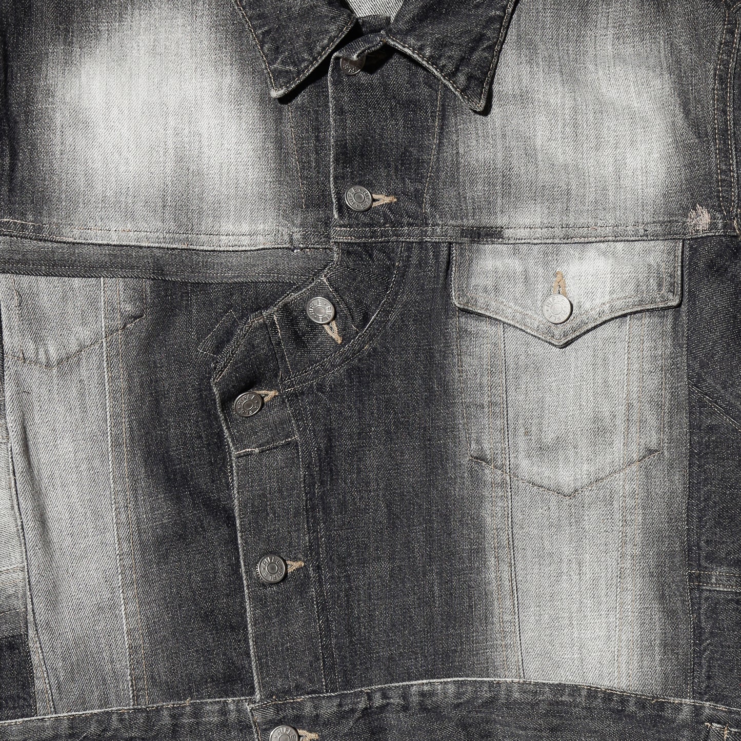 *one-off faded unbalance trucker jacket