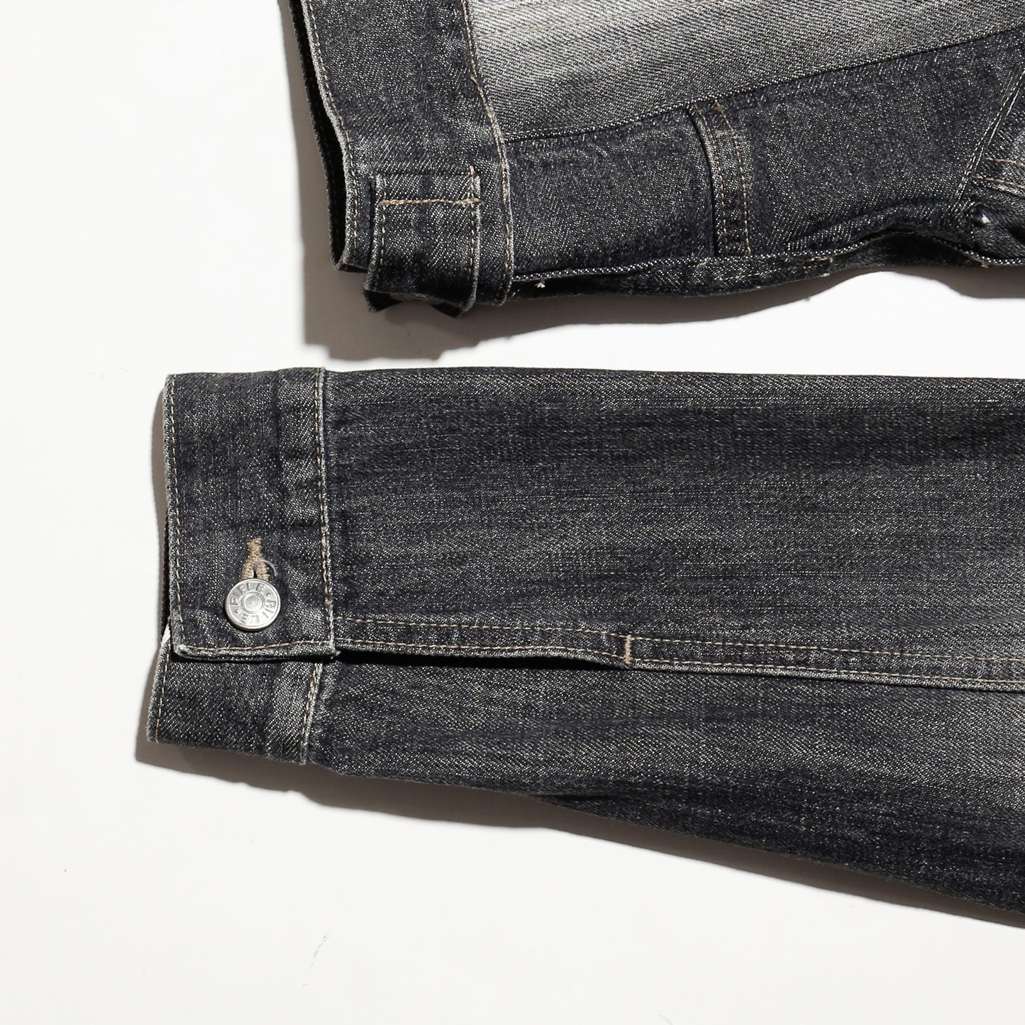 *one-off faded unbalance trucker jacket