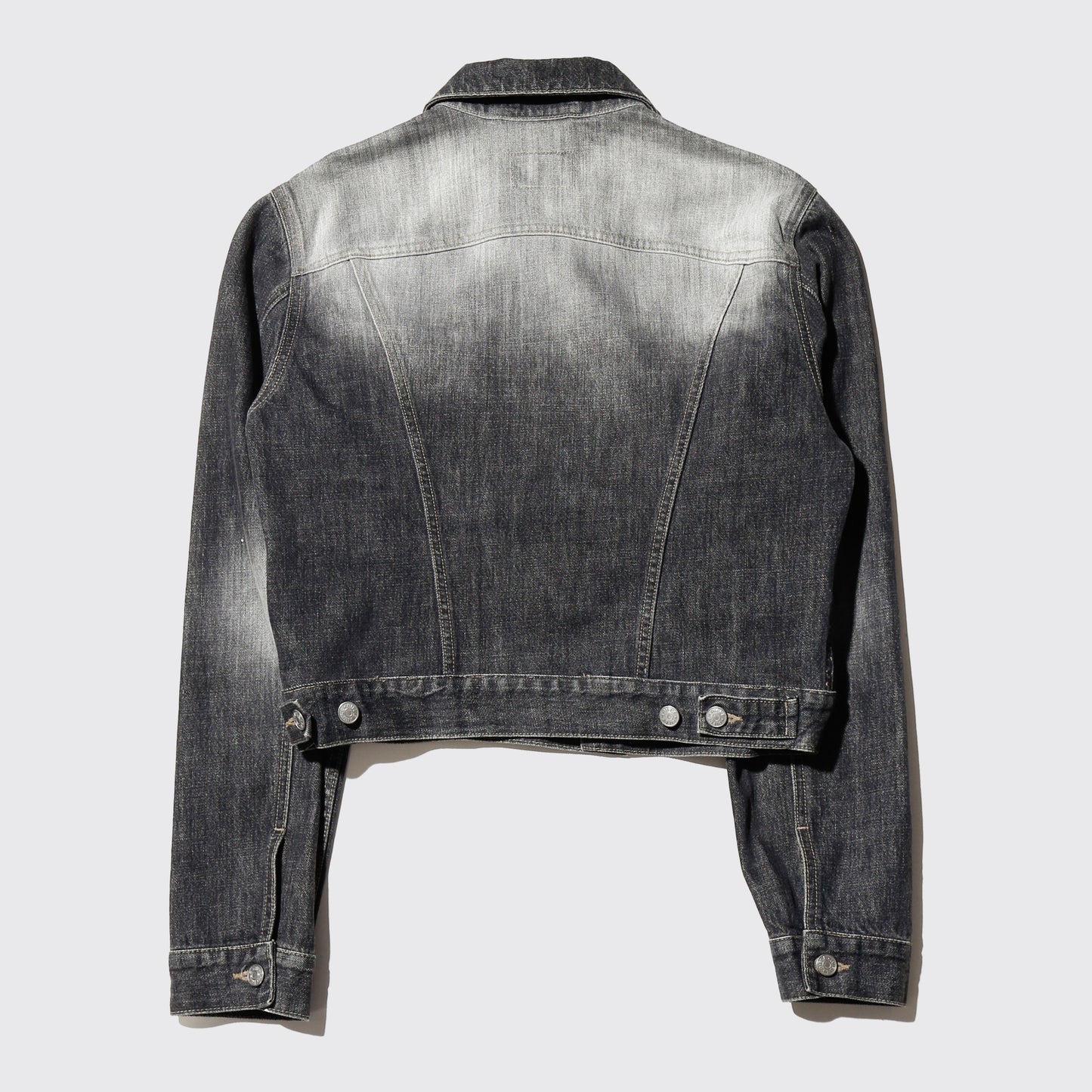 *one-off faded unbalance trucker jacket