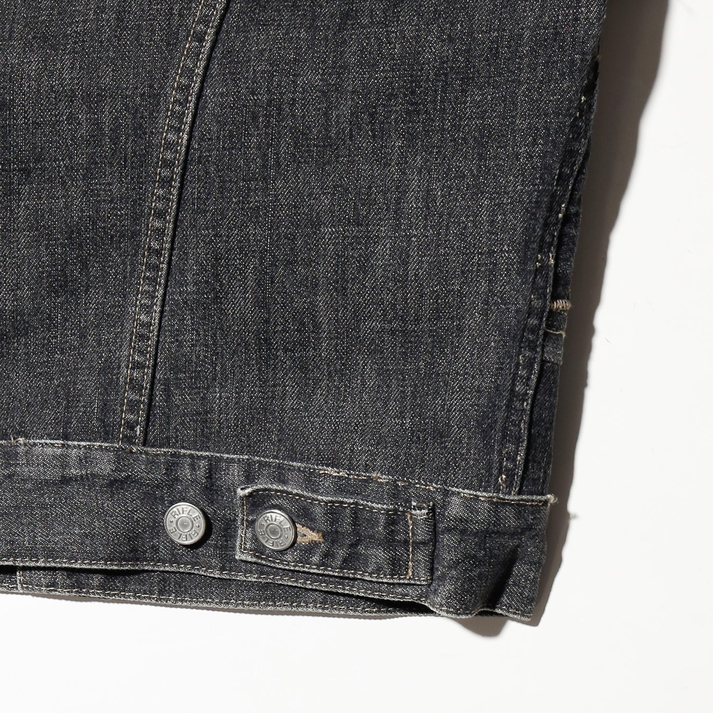 *one-off faded unbalance trucker jacket