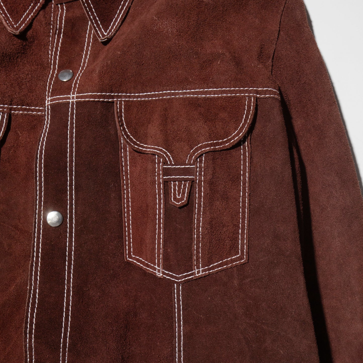 vintage 70's stitched suede trucker jacket