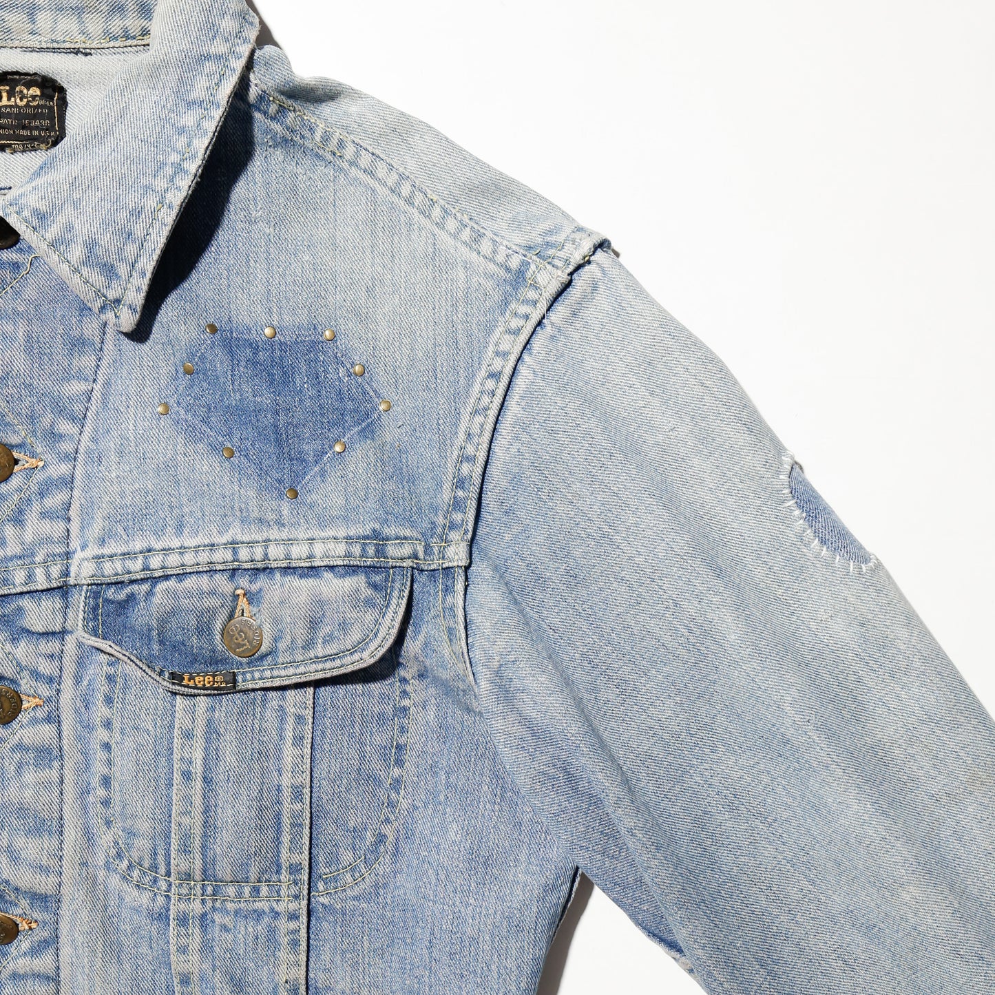 vintage 70's lee ghosts studs trucker jacket