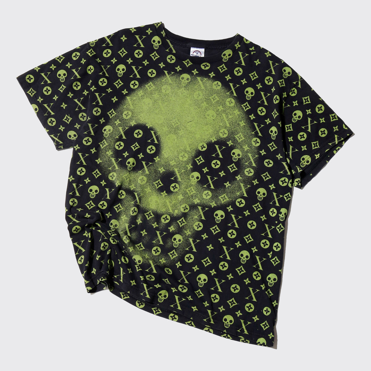 vintage skull monogram all over print t-shirt