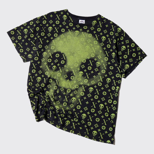 vintage skull monogram all over print t-shirt
