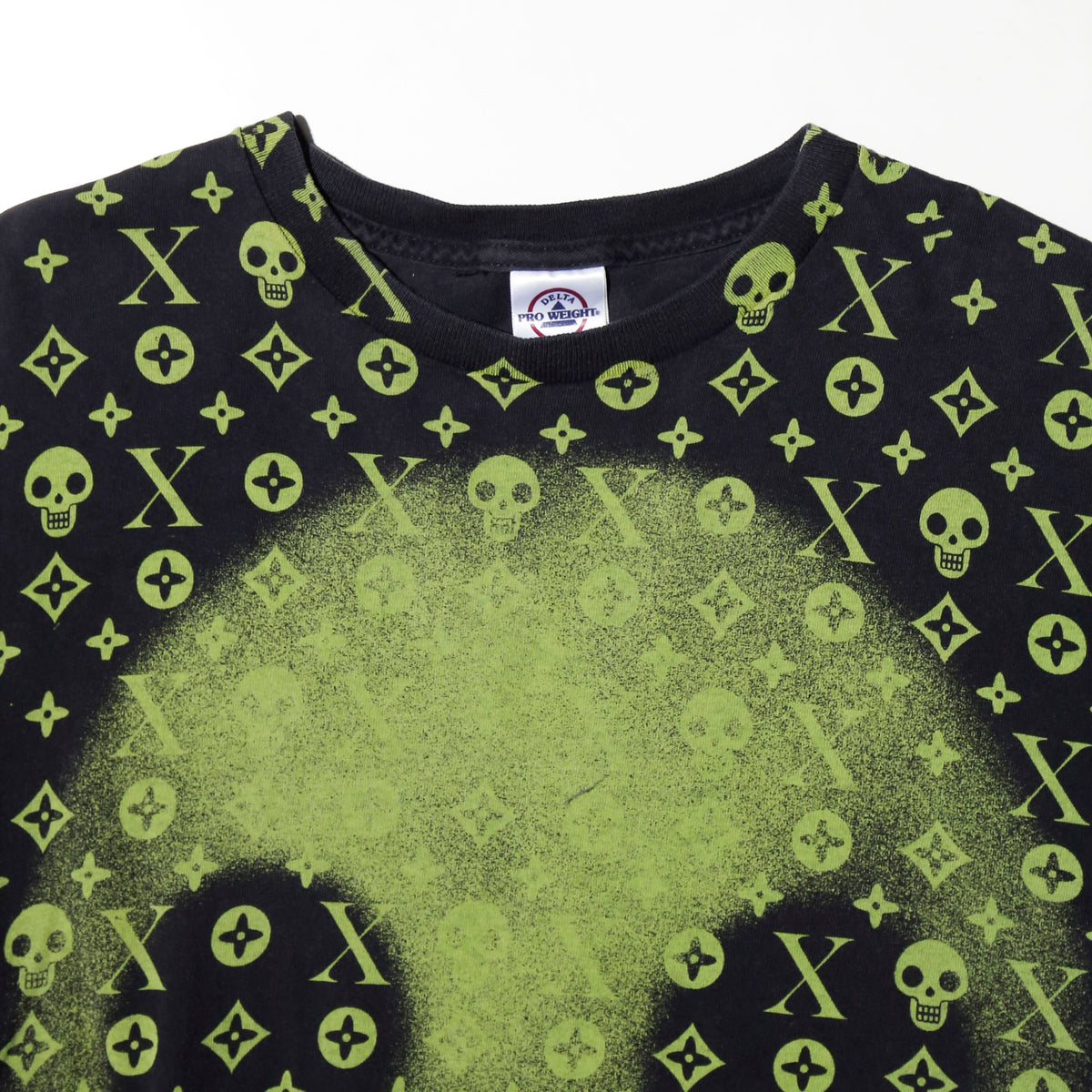 vintage skull monogram all over print t-shirt