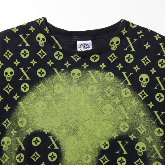 vintage skull monogram all over print t-shirt