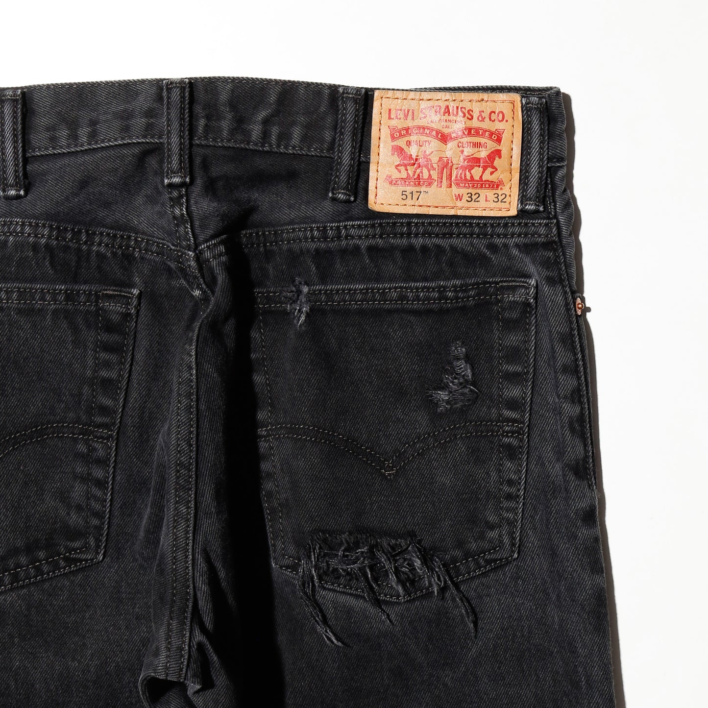 *one-off levi's 517 crush flare jeans