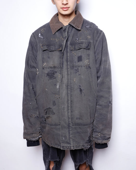 *one-off carhartt studs broken dust traditional jacket