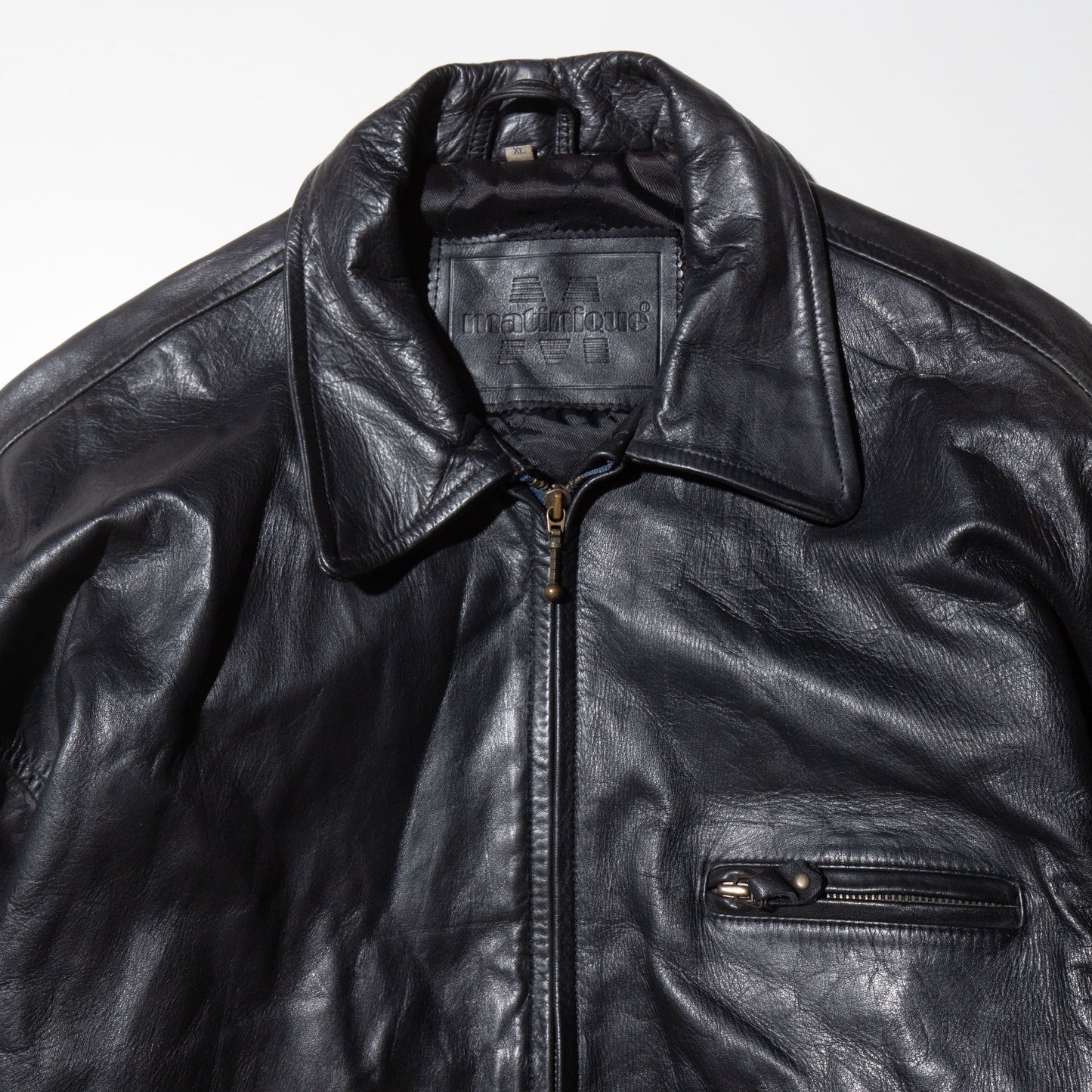 vintage zipped leather jacket