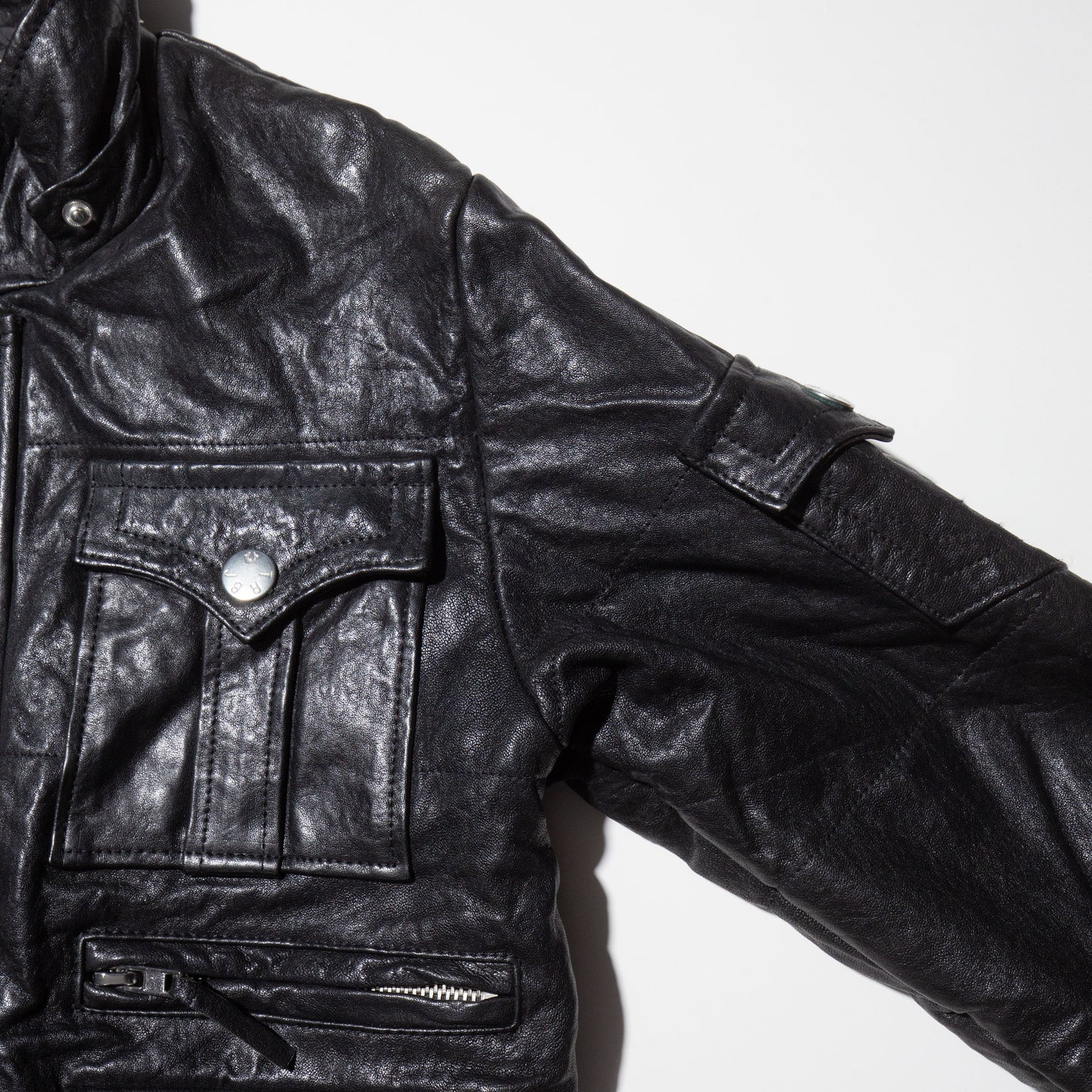 vintage 00's True Leligion utility leather jacket