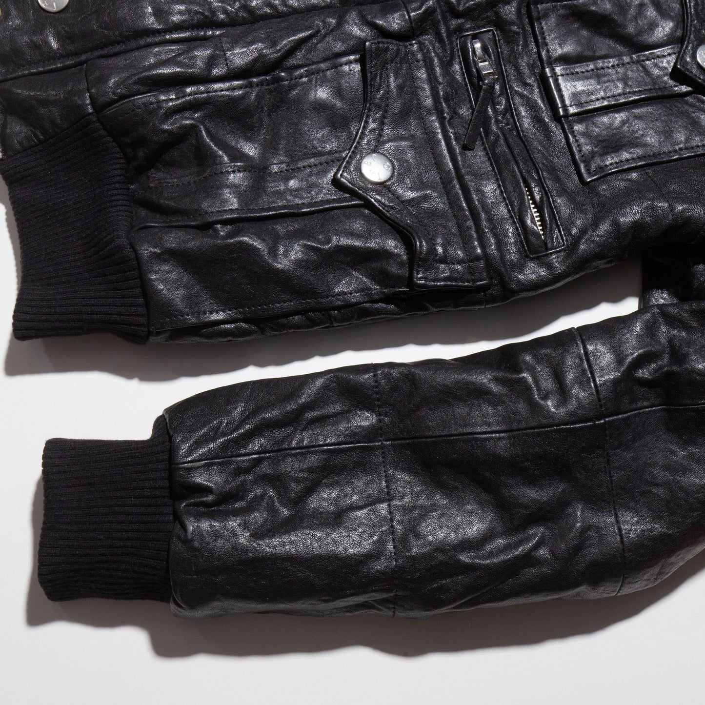 vintage 00's True Leligion utility leather jacket