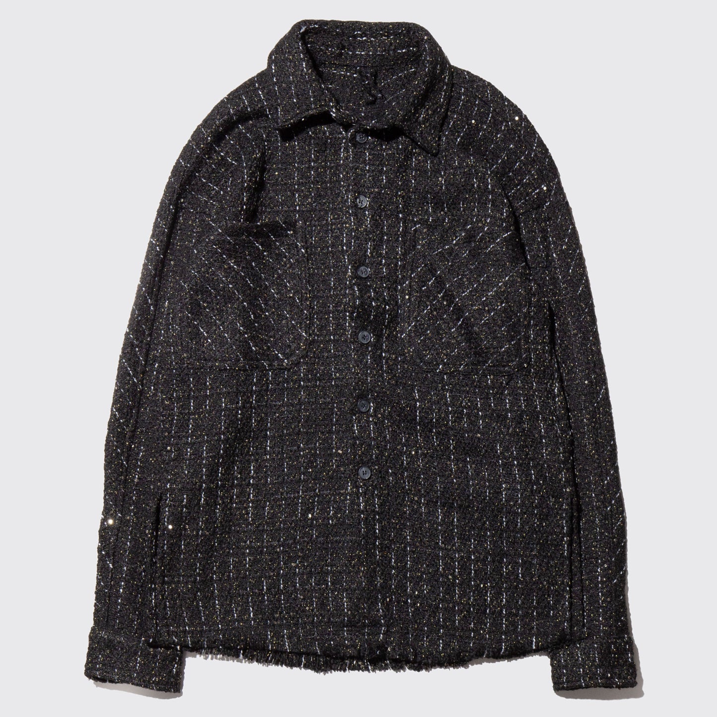vintage lame tweed shirt jacket
