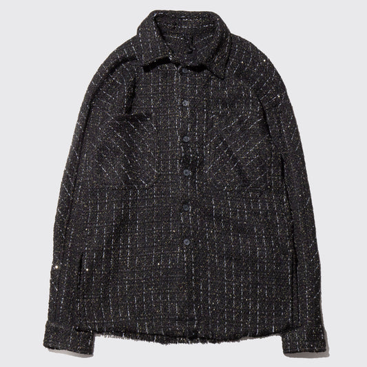 vintage lame tweed shirt jacket