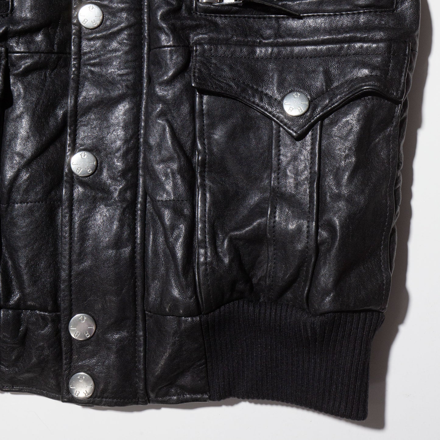 vintage 00's True Leligion utility leather jacket