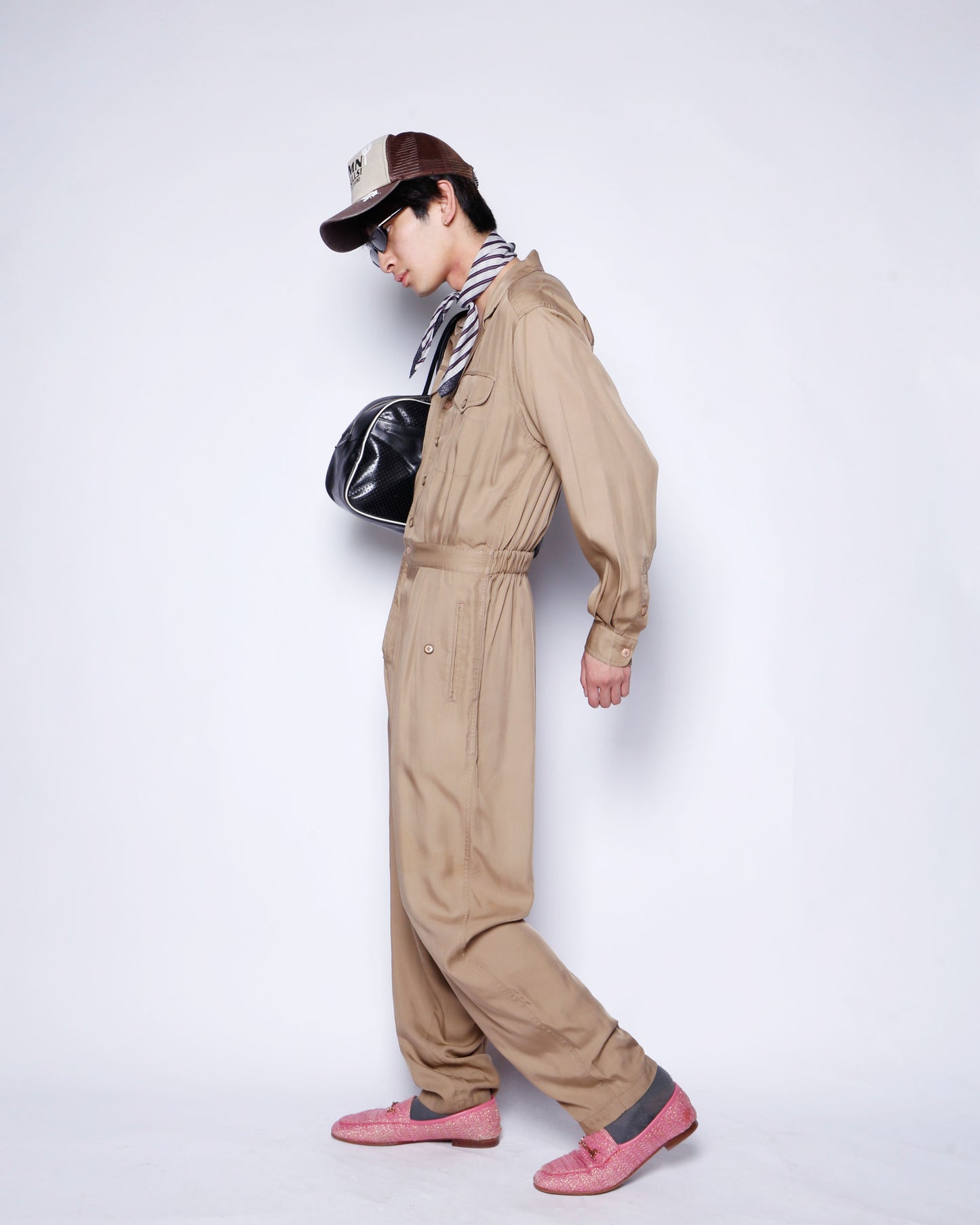 vintage rayon tucked jump suit