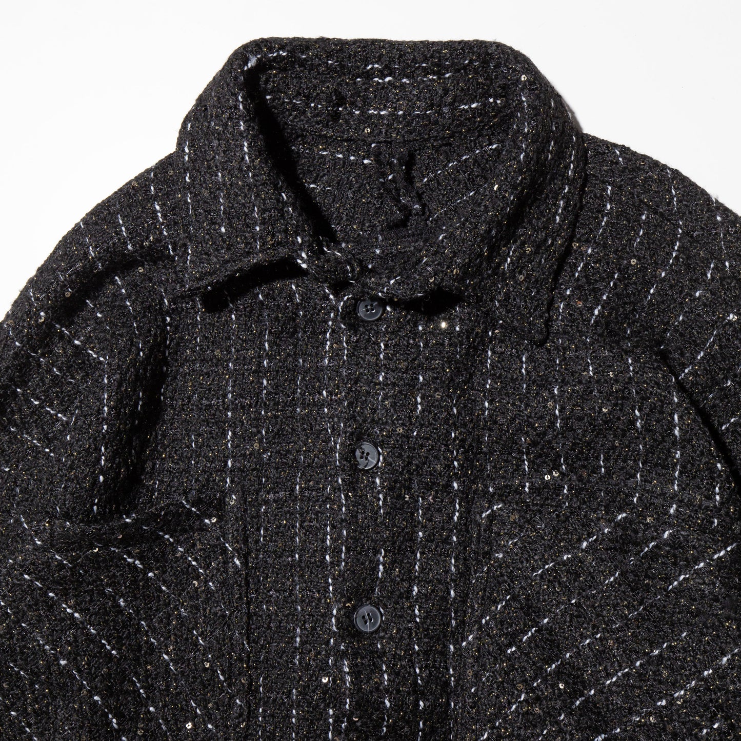 vintage lame tweed shirt jacket