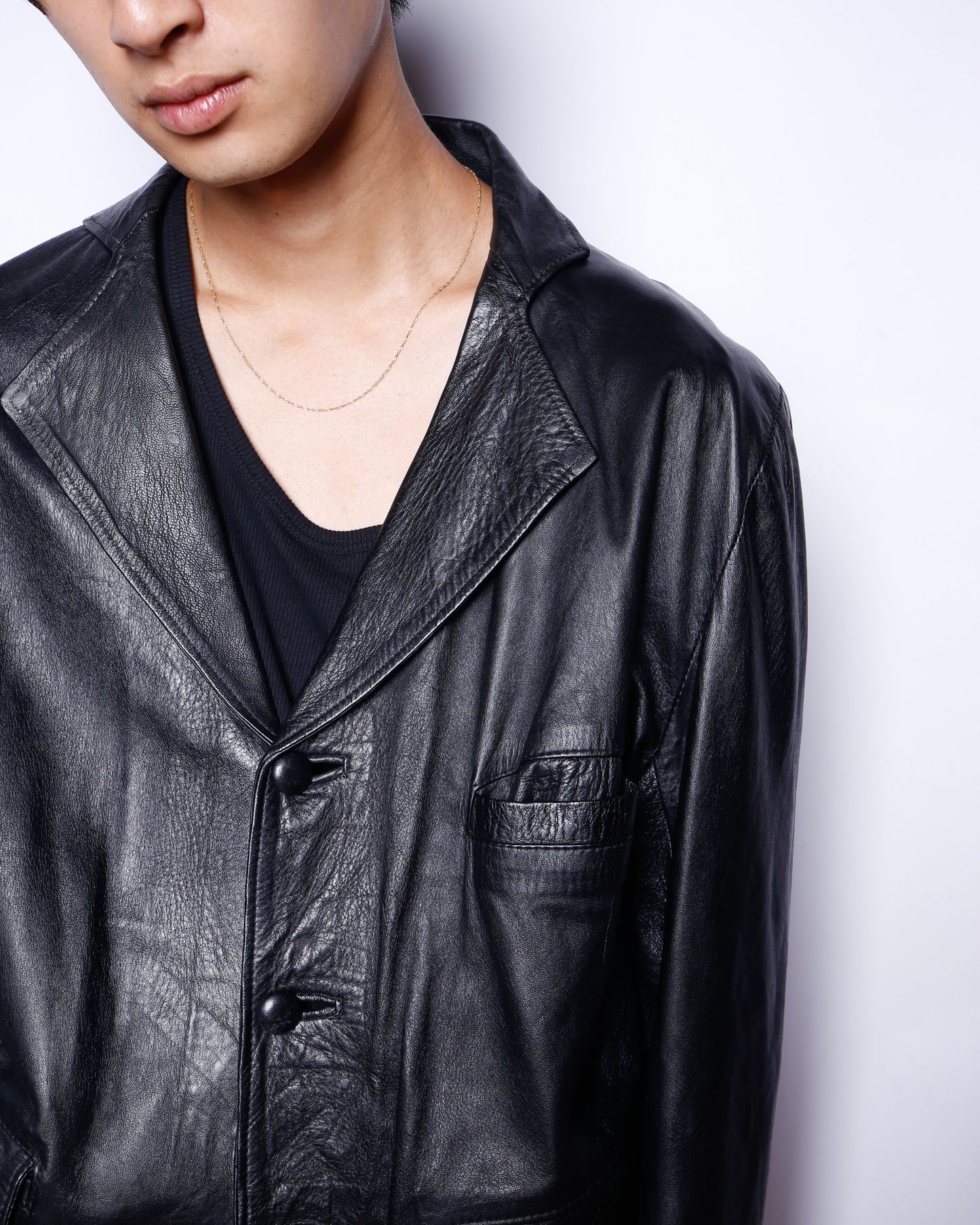 vintage leather tailored jacket