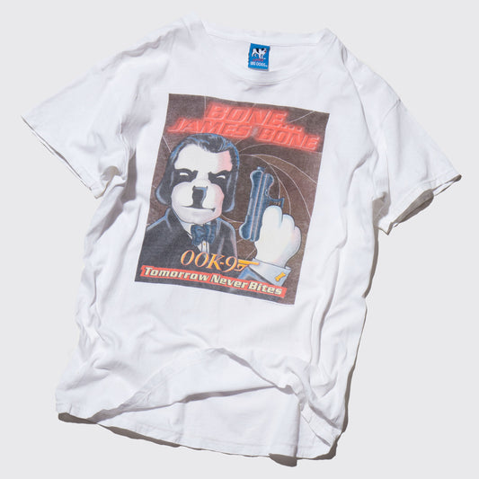 Vintage 00's Big Dog parody:007 James Bone 1997 t-shirt