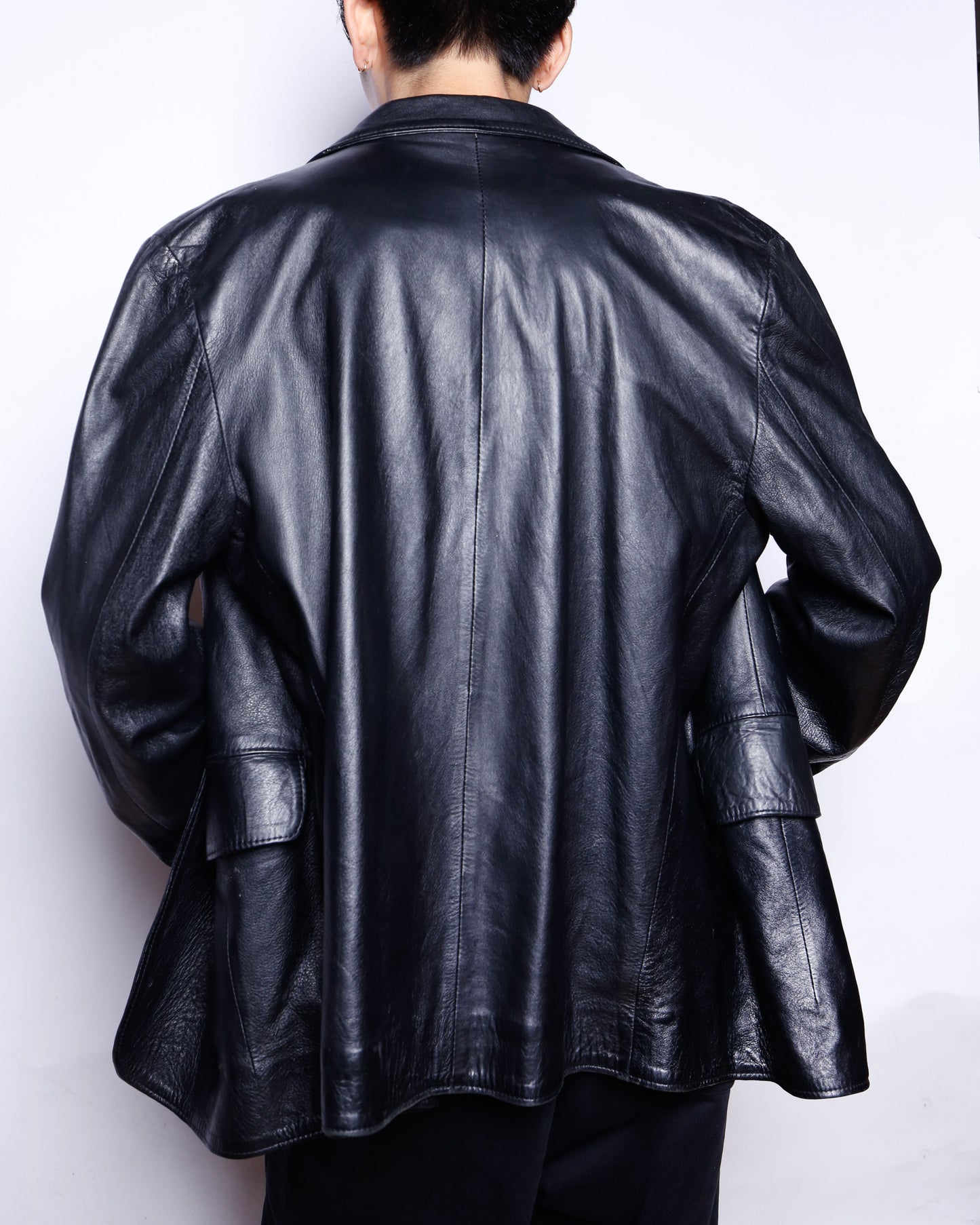 vintage leather tailored jacket