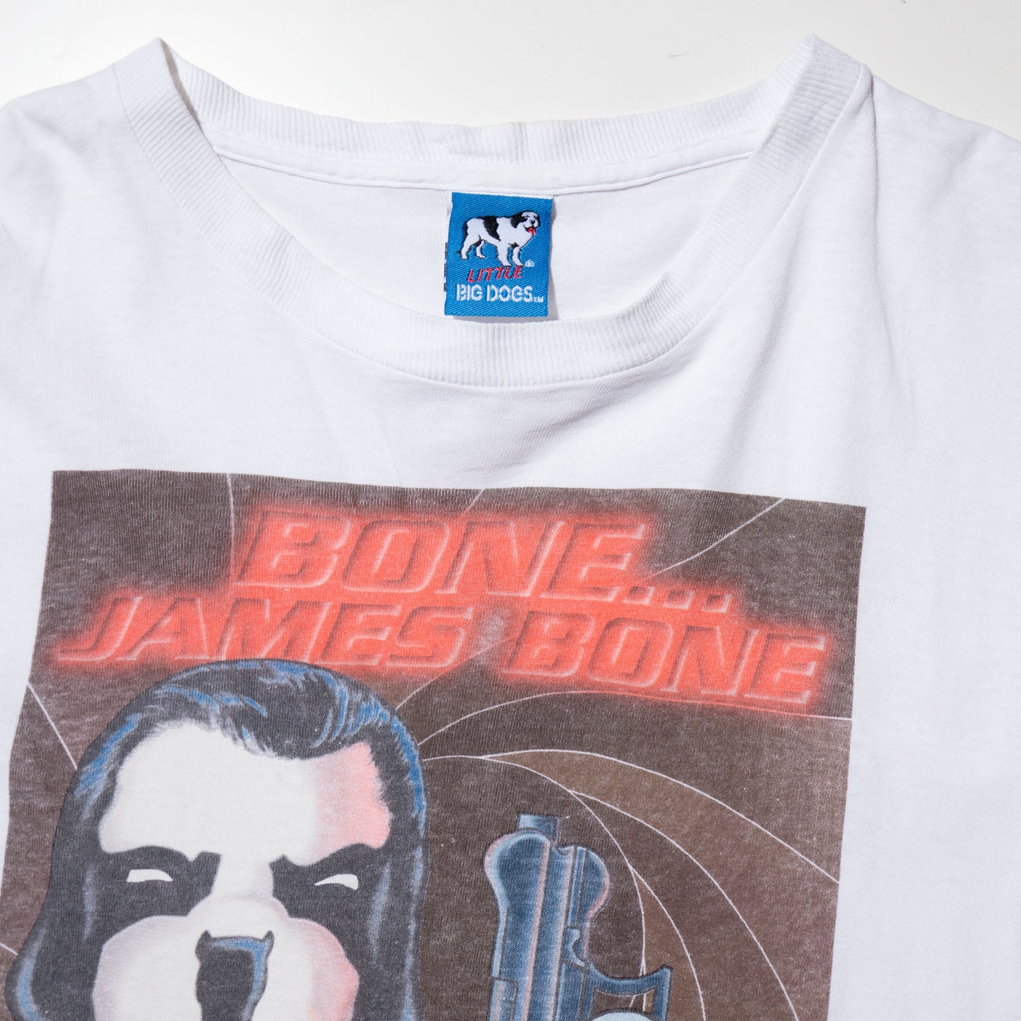 Vintage 00's Big Dog parody:007 James Bone 1997 t-shirt
