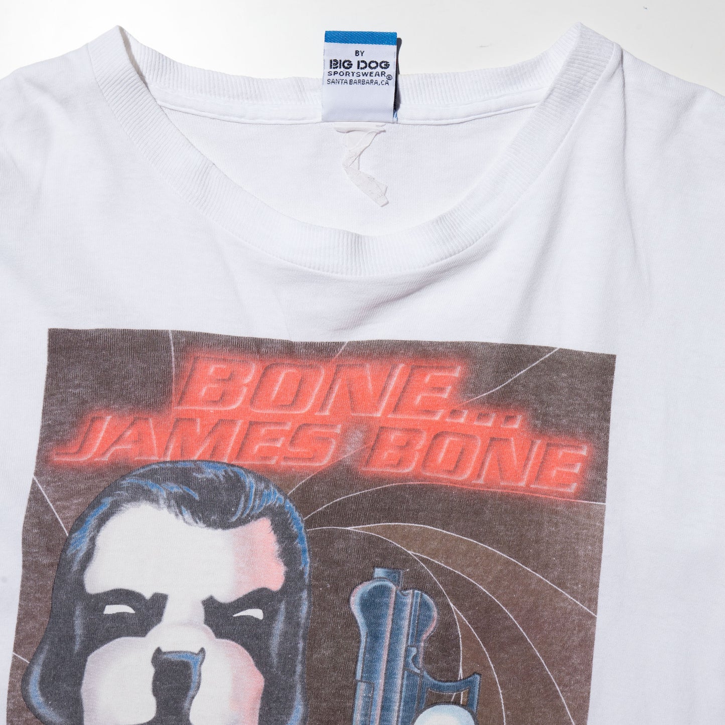 Vintage 00's Big Dog parody:007 James Bone 1997 t-shirt