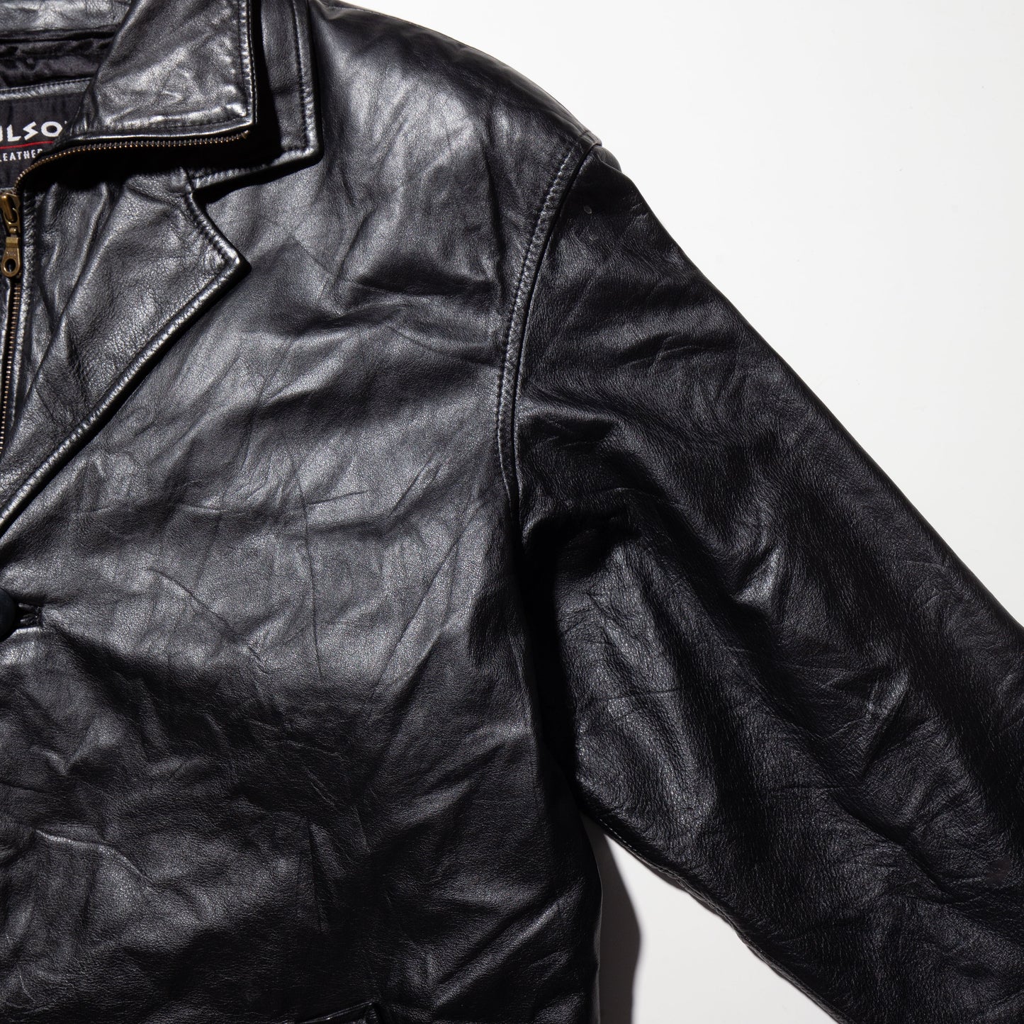 vintage layered collar leather tailored jacket