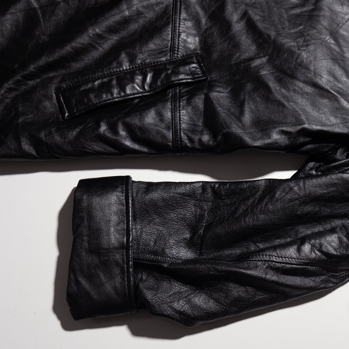 vintage layered collar leather tailored jacket