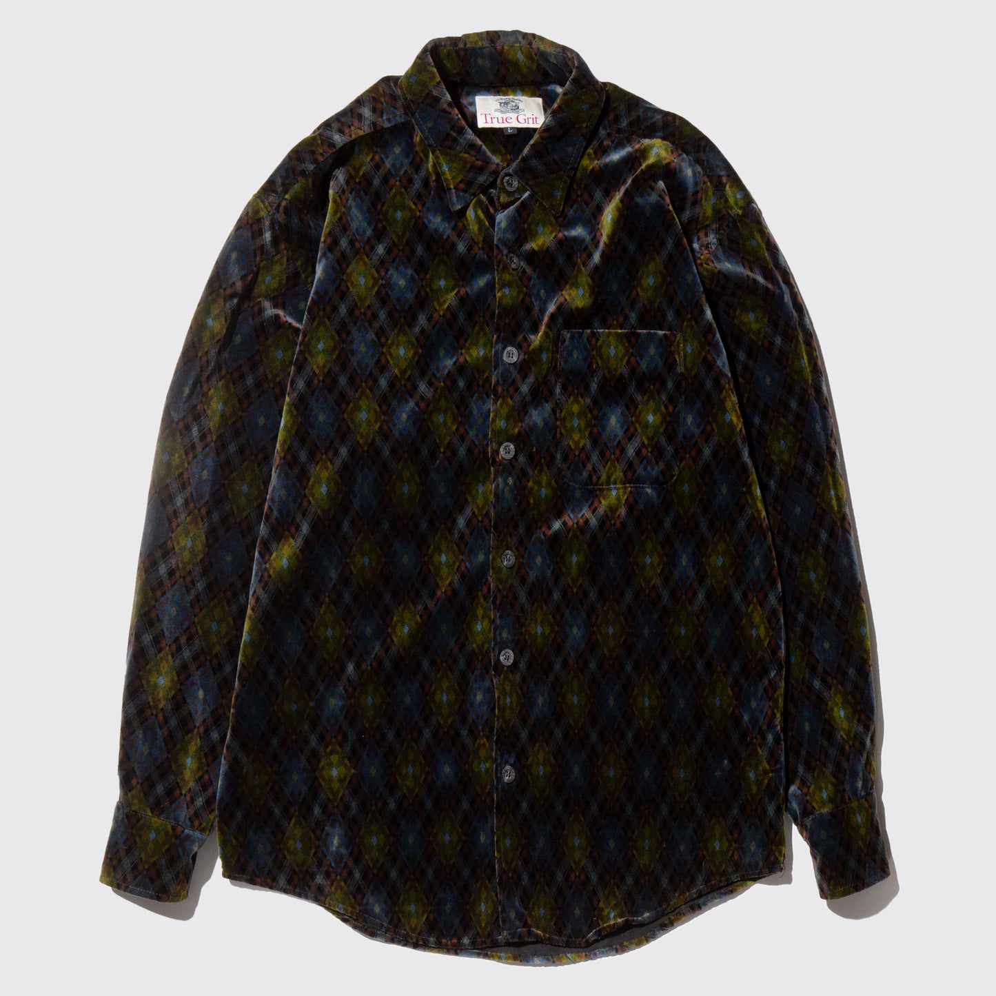 vintage argyle velvet shirt