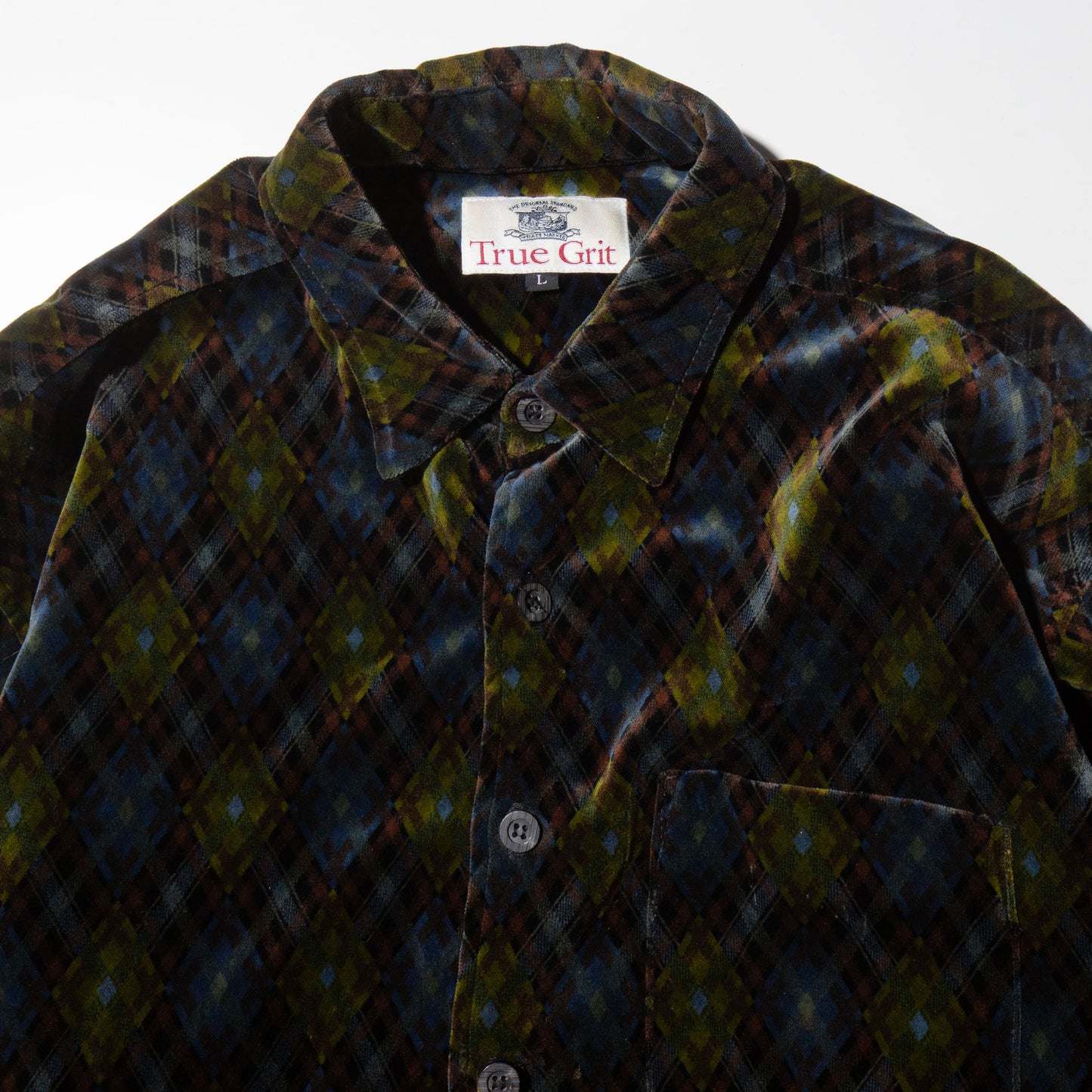 vintage argyle velvet shirt