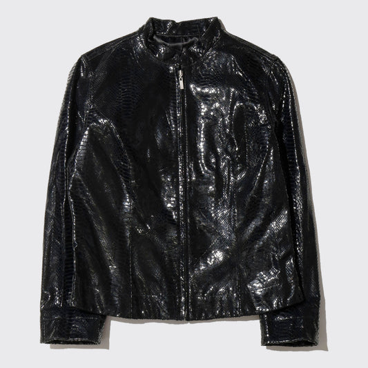 vintage cropped faux croc  jacket