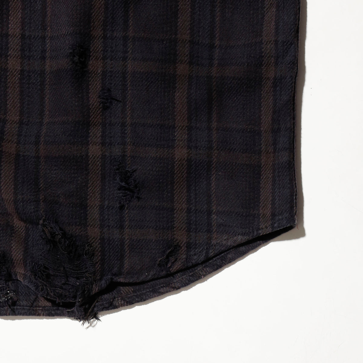 *one-off crystal studs broken flannel shirt