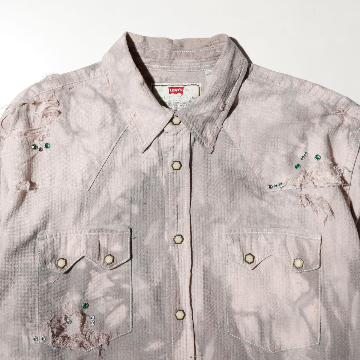 *one-off crystal studs broken western shirt